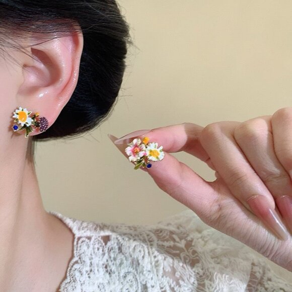 Sweet forest-style daisy flower earrings - Picture 4 of 6